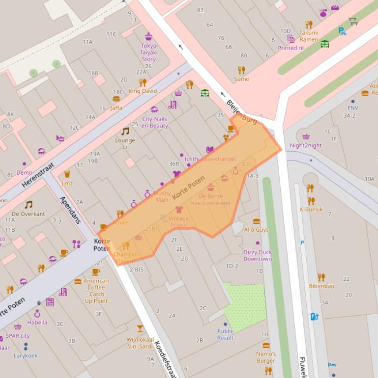 Kaart van postcodegebied 2511EC.