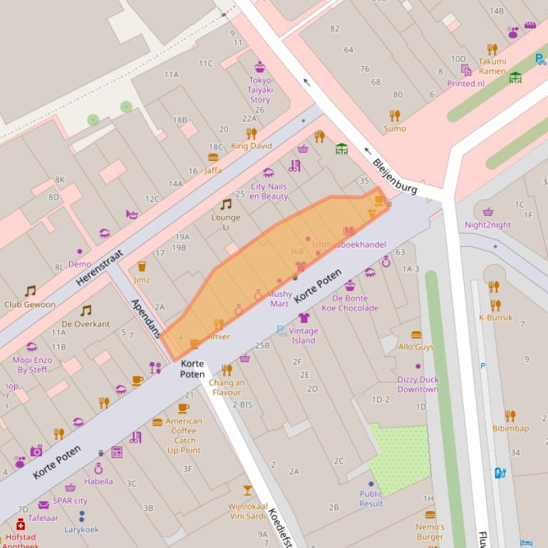 Kaart van postcodegebied 2511EE.