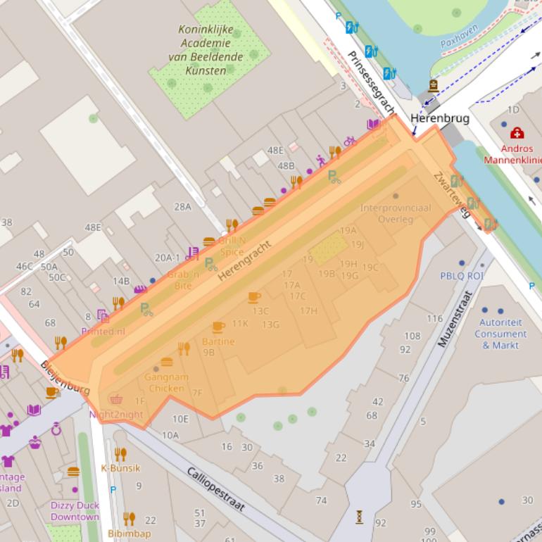 Kaart van postcodegebied 2511EG.