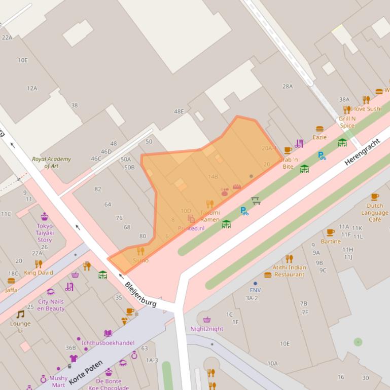 Kaart van postcodegebied 2511EH.