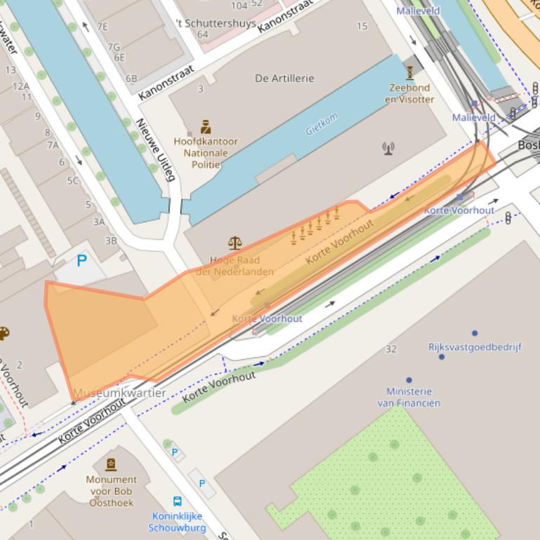 Kaart van postcodegebied 2511EK.