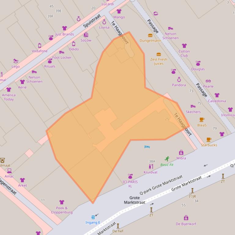 Kaart van postcodegebied 2511EL.