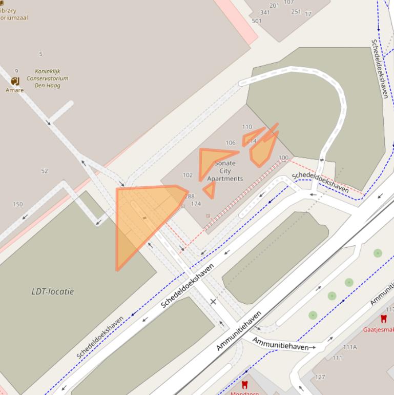 Kaart van postcodegebied 2511EZ.