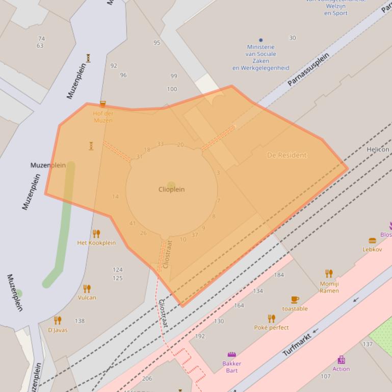 Kaart van postcodegebied 2511GL.