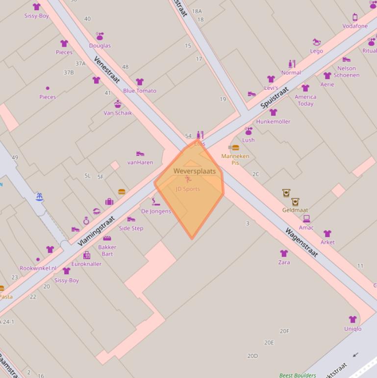 Kaart van postcodegebied 2511PA.