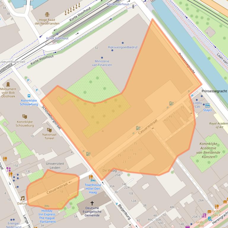 Kaart van postcodegebied 2511VB.