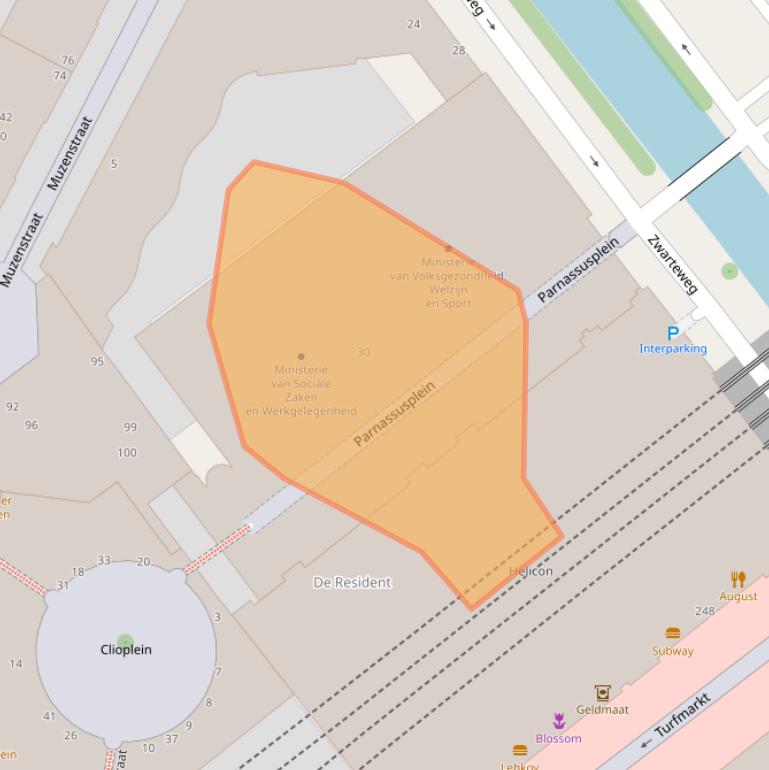 Kaart van postcodegebied 2511VX.