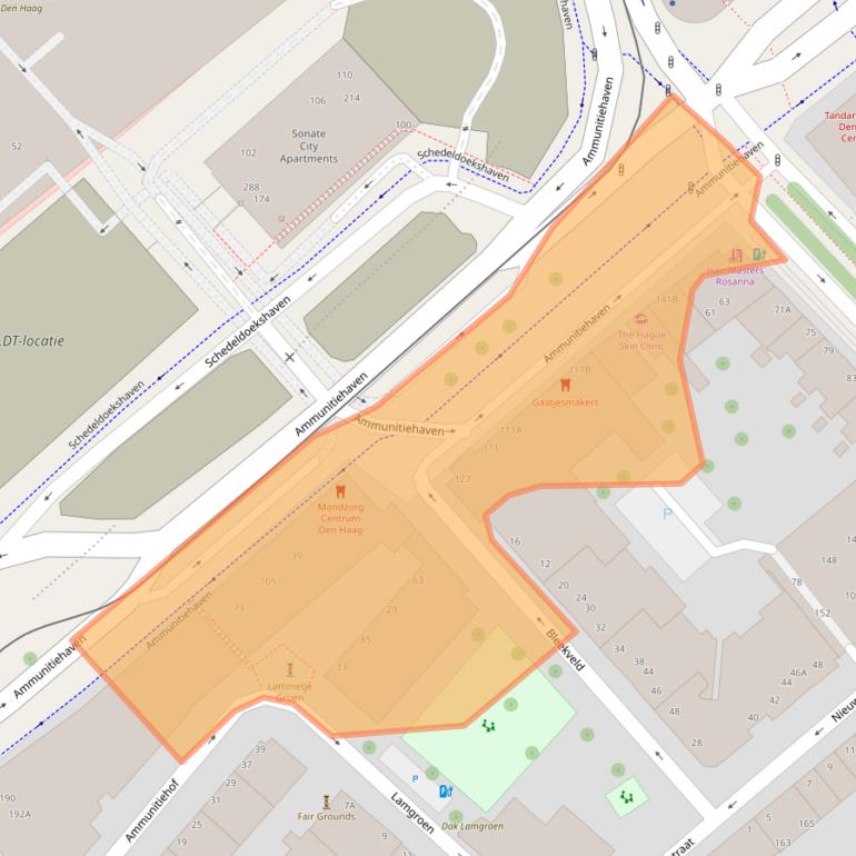 Kaart van postcodegebied 2511XH.