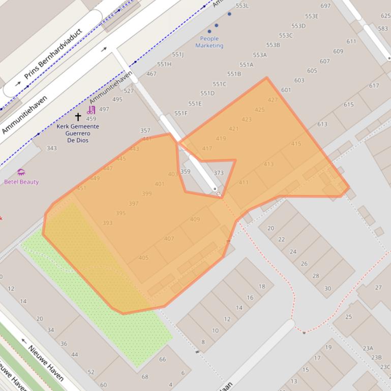 Kaart van postcodegebied 2511XM.