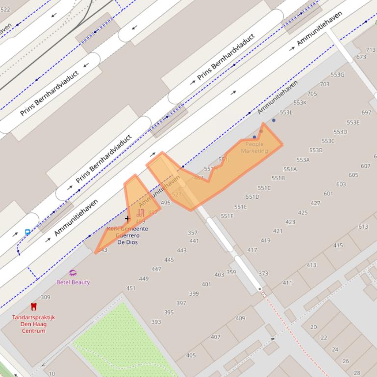 Kaart van postcodegebied 2511XN.