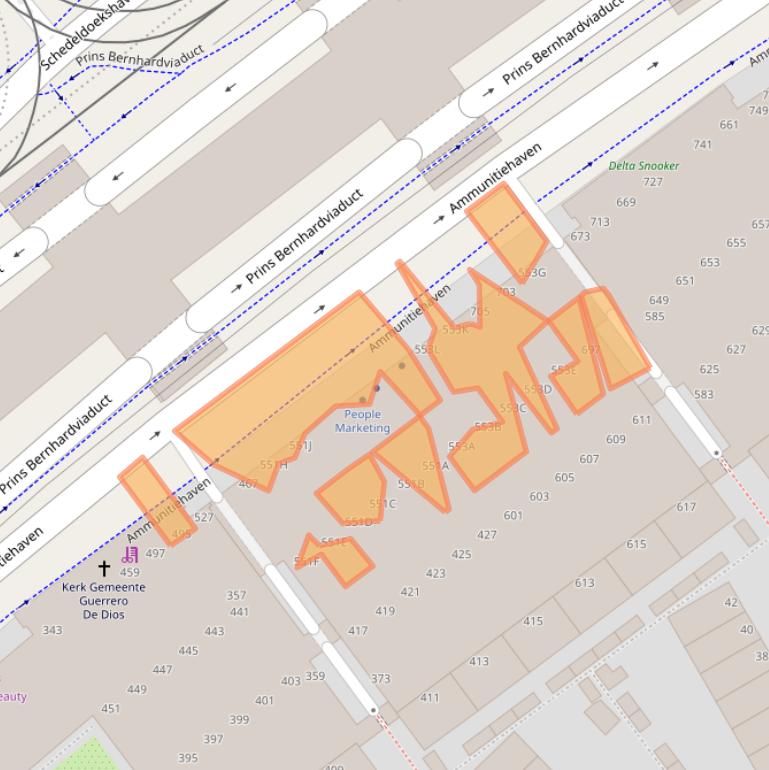 Kaart van postcodegebied 2511XR.