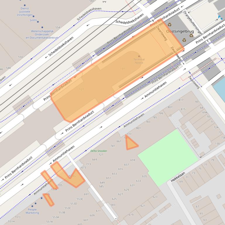 Kaart van postcodegebied 2511XW.