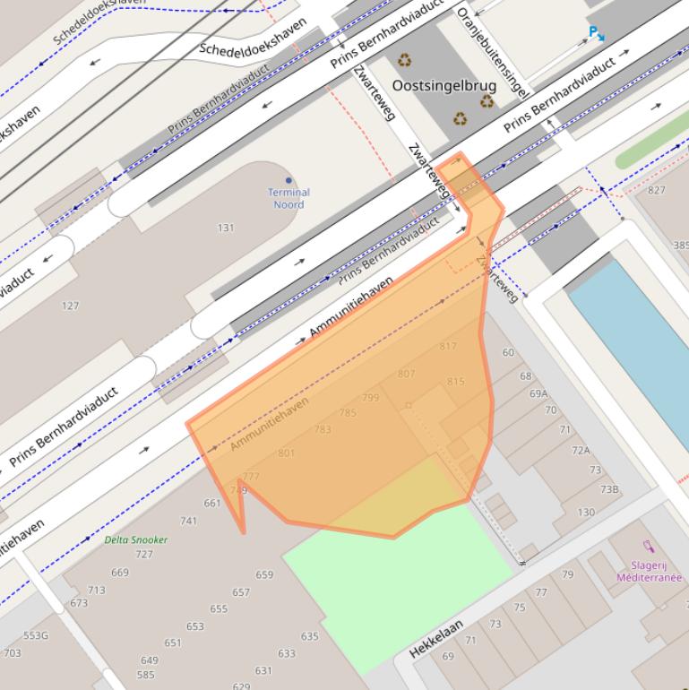 Kaart van postcodegebied 2511XX.