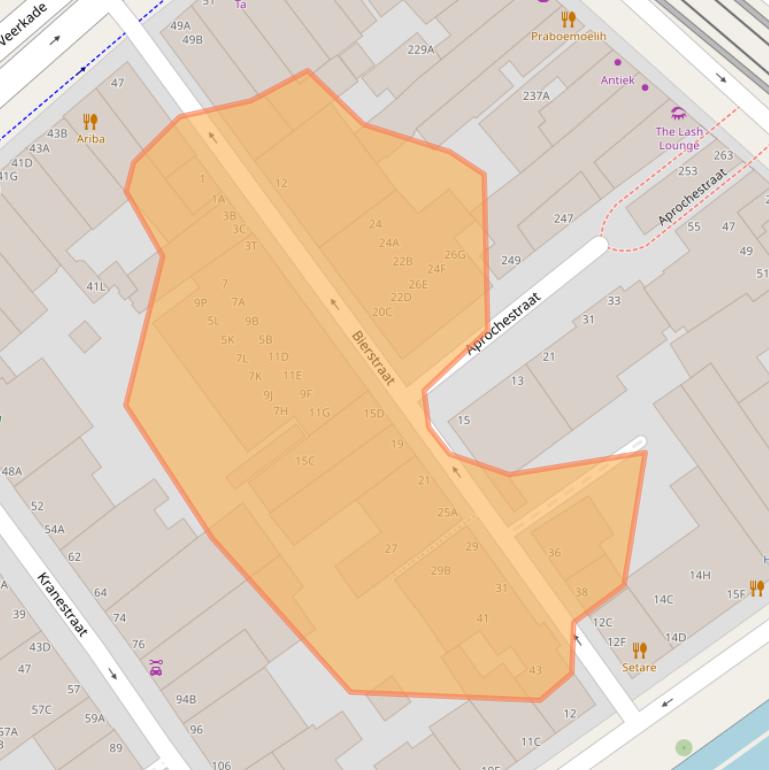 Kaart van postcodegebied 2512AC.