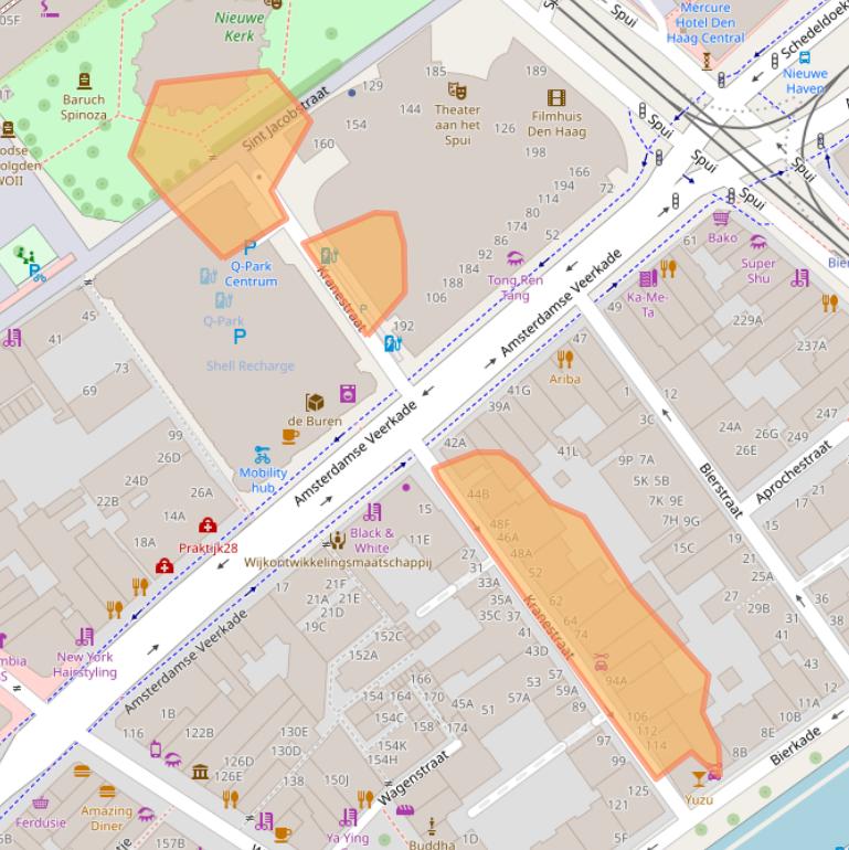 Kaart van postcodegebied 2512AE.