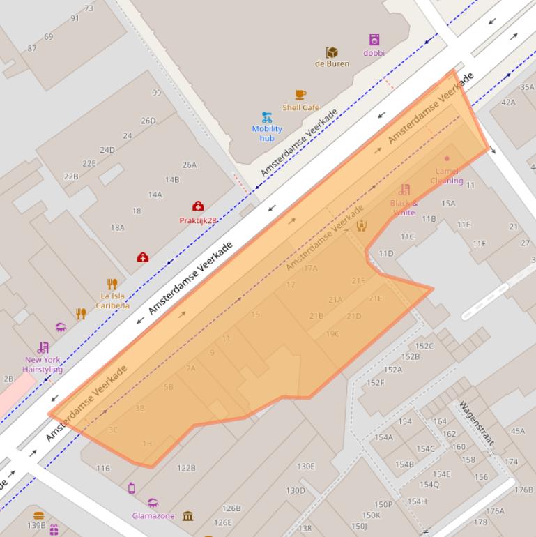 Kaart van postcodegebied 2512AG.