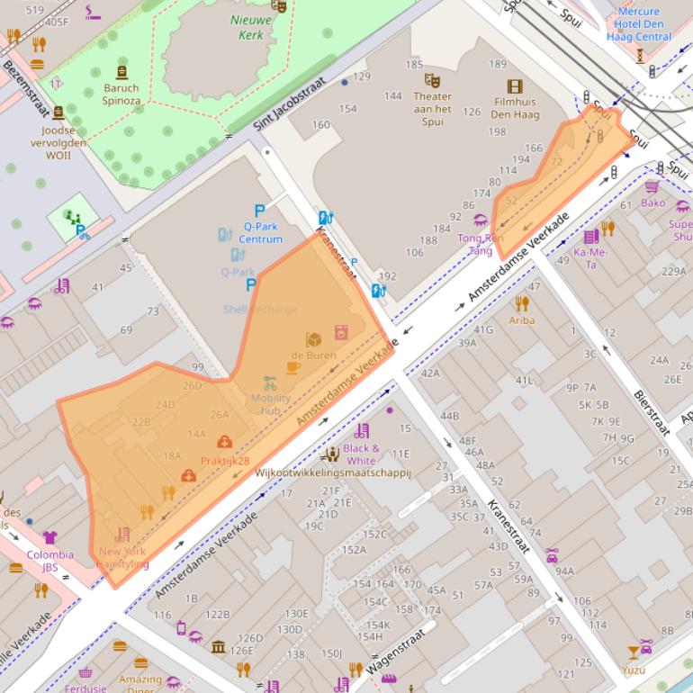 Kaart van postcodegebied 2512AJ.