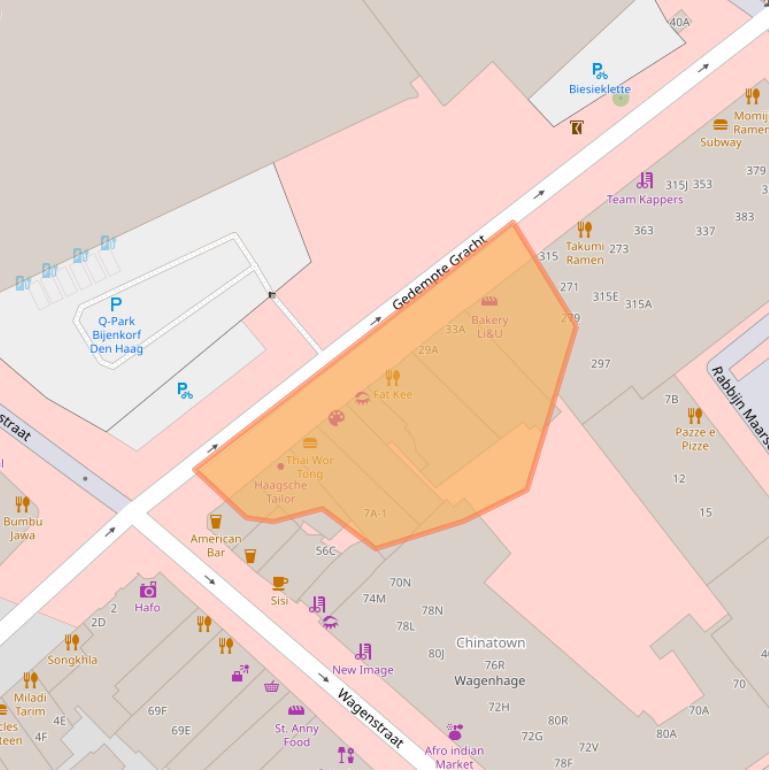 Kaart van postcodegebied 2512AK.