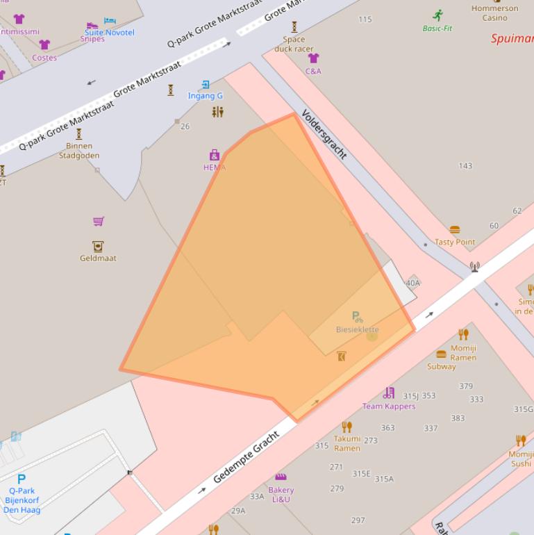 Kaart van postcodegebied 2512AL.