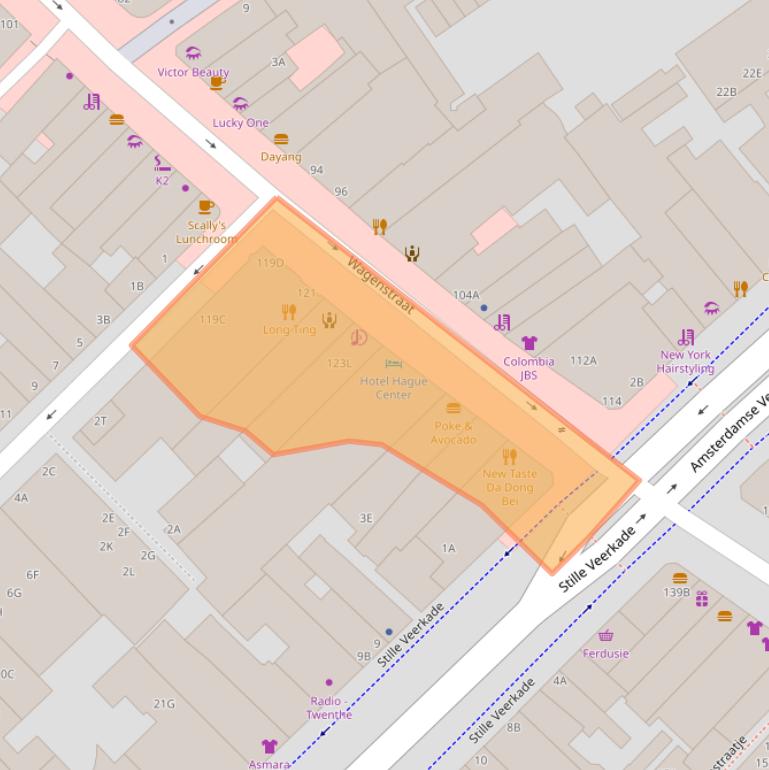 Kaart van postcodegebied 2512AT.