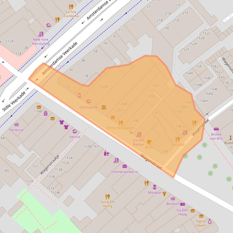 Kaart van postcodegebied 2512BA.