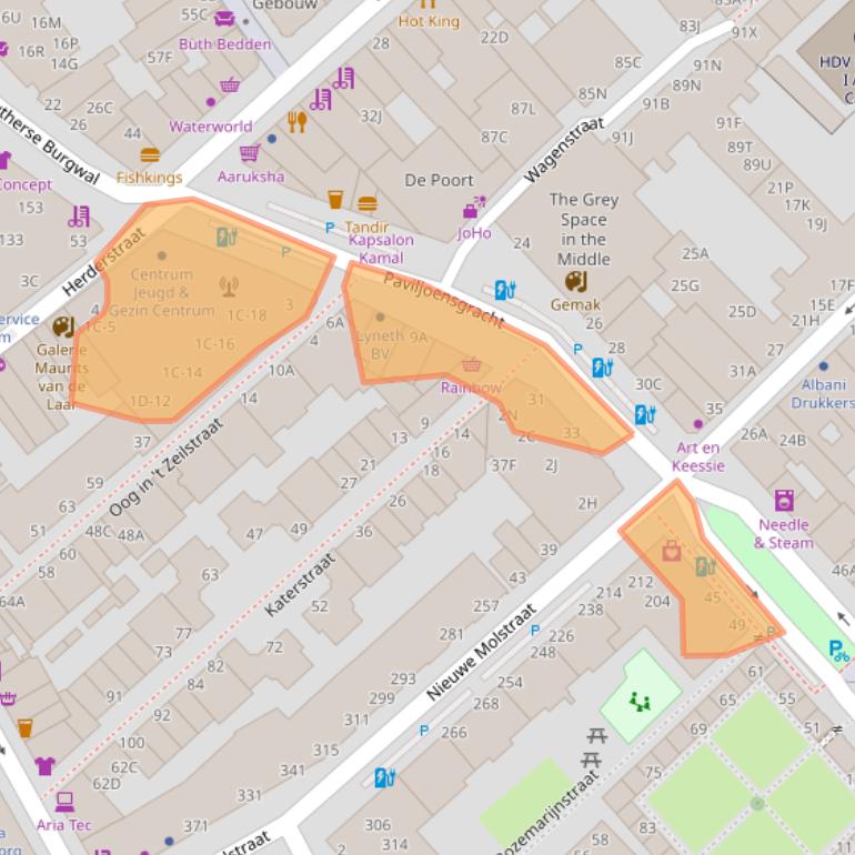 Kaart van postcodegebied 2512BL.