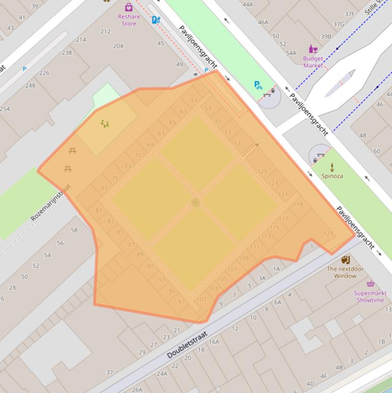 Kaart van postcodegebied 2512BM.