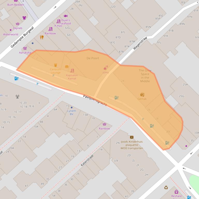 Kaart van postcodegebied 2512BP.