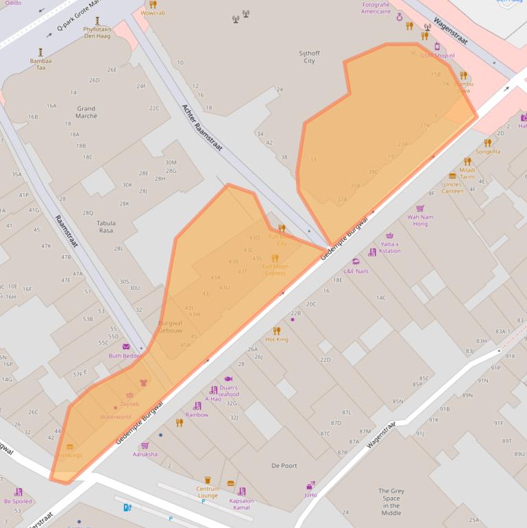 Kaart van postcodegebied 2512BS.