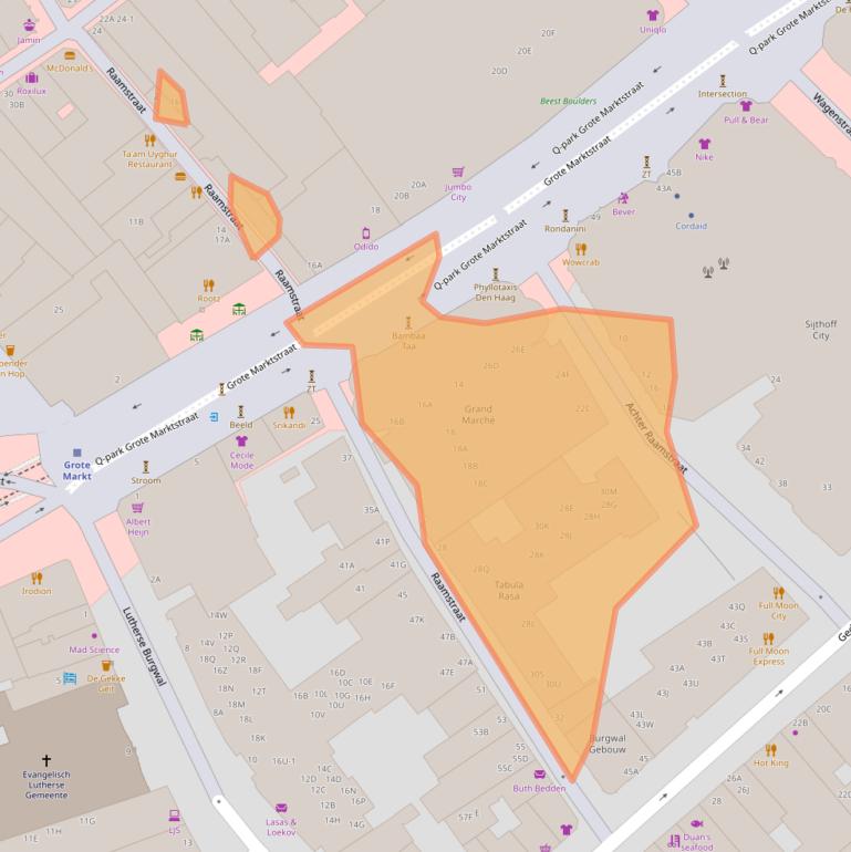 Kaart van postcodegebied 2512CA.