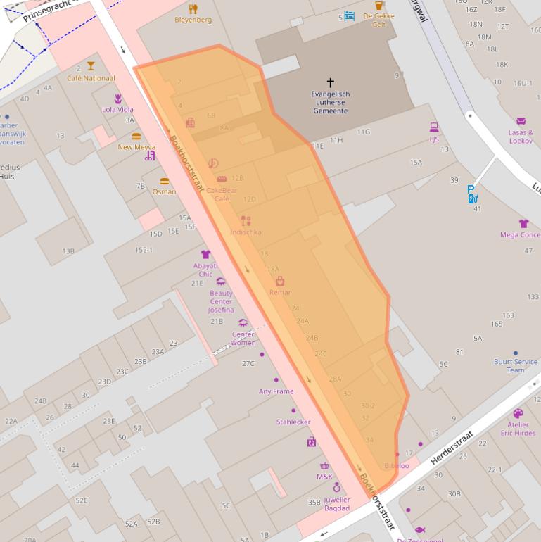 Kaart van postcodegebied 2512CR.