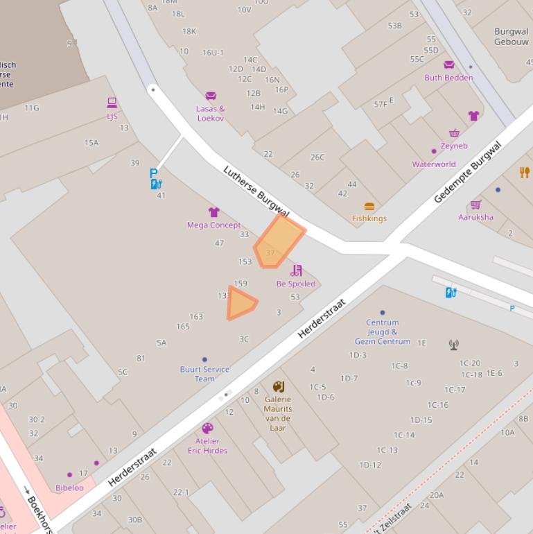 Kaart van postcodegebied 2512DG.