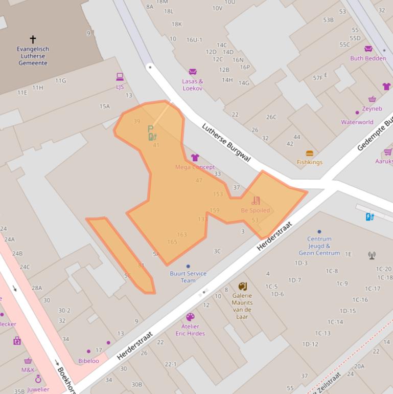 Kaart van postcodegebied 2512DH.