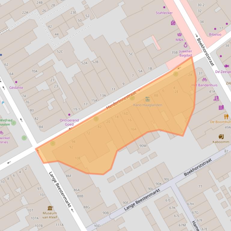 Kaart van postcodegebied 2512EA.