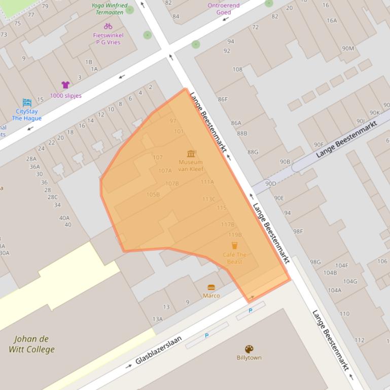 Kaart van postcodegebied 2512ED.