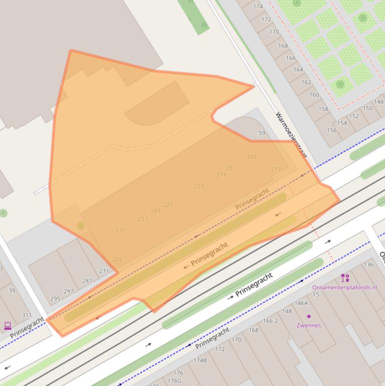 Kaart van postcodegebied 2512EE.