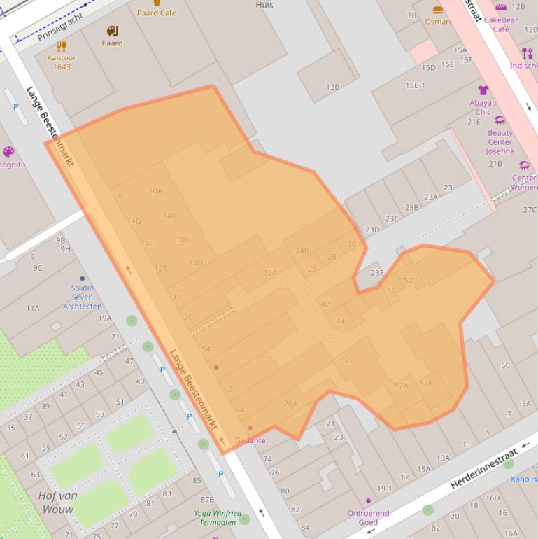 Kaart van postcodegebied 2512EG.