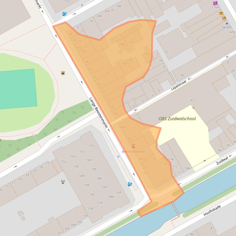 Kaart van postcodegebied 2512EJ.