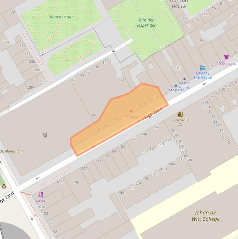 Kaart van postcodegebied 2512EL.