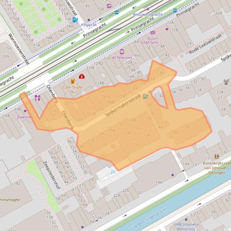 Kaart van postcodegebied 2512ET.