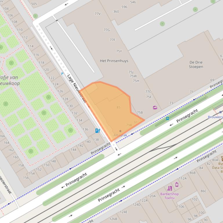 Kaart van postcodegebied 2512EZ.