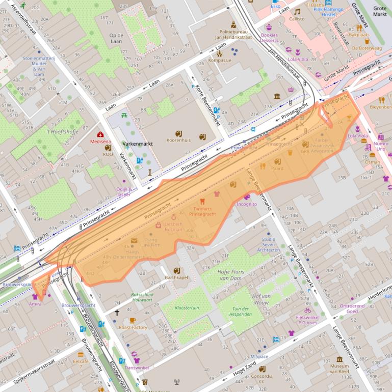 Kaart van postcodegebied 2512GA.