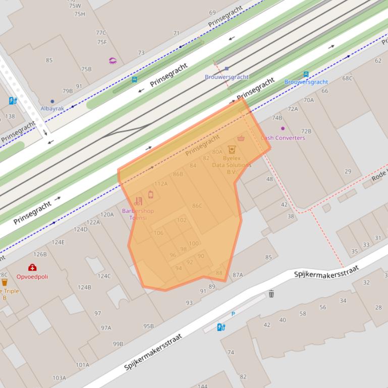 Kaart van postcodegebied 2512GC.