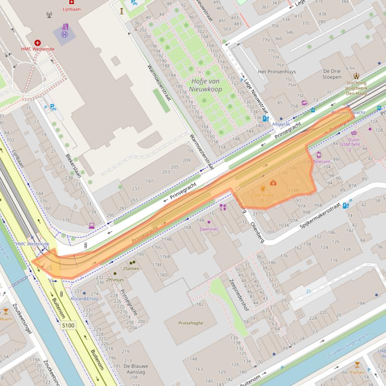 Kaart van postcodegebied 2512GD.