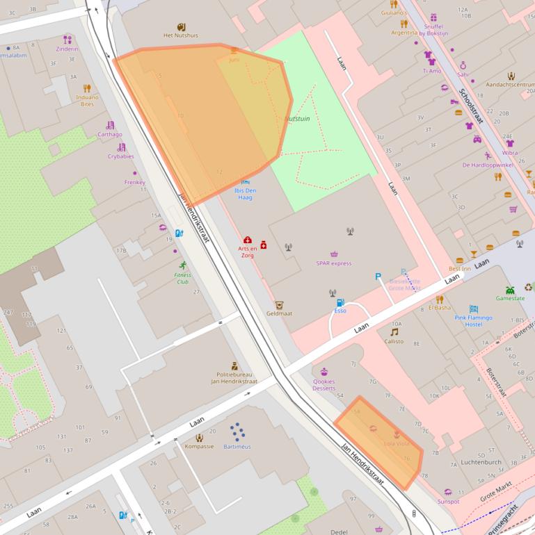 Kaart van postcodegebied 2512GL.