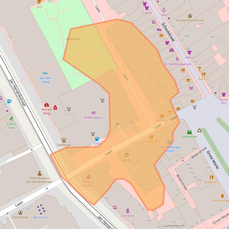 Kaart van postcodegebied 2512GM.