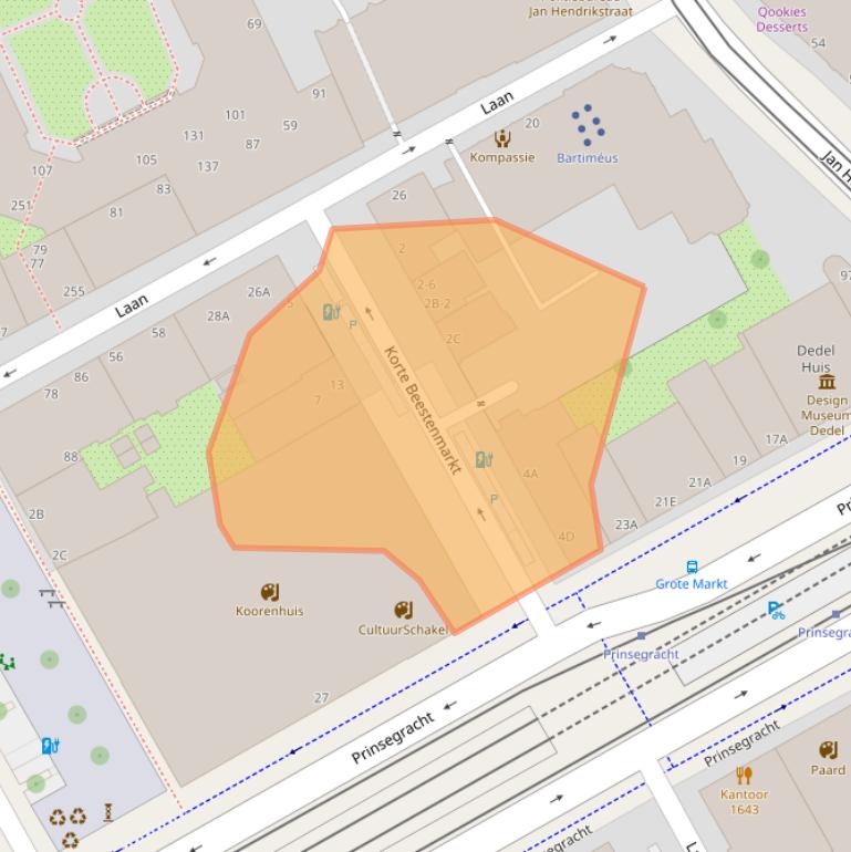 Kaart van postcodegebied 2512GP.