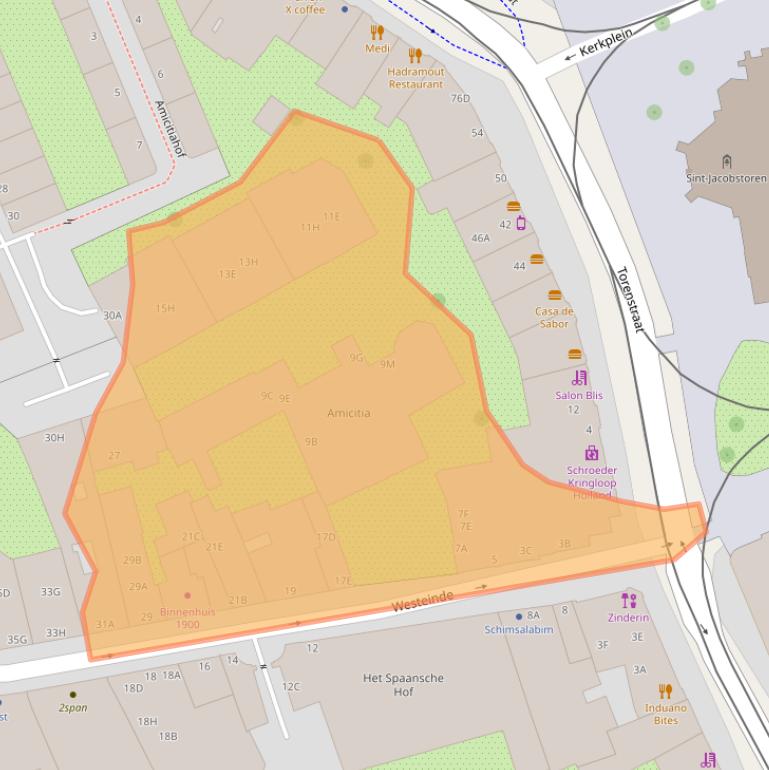 Kaart van postcodegebied 2512GS.