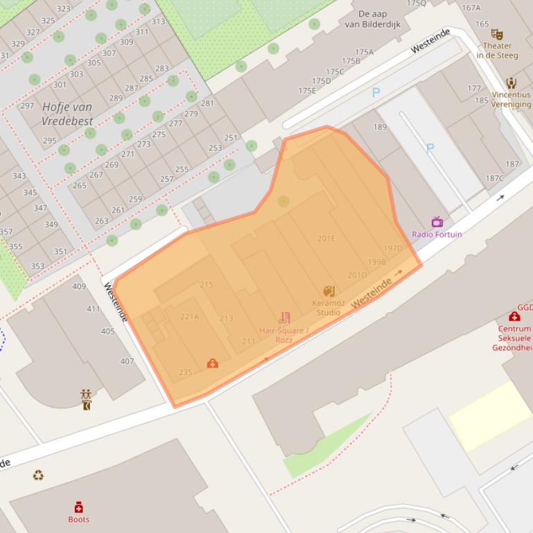 Kaart van postcodegebied 2512GZ.