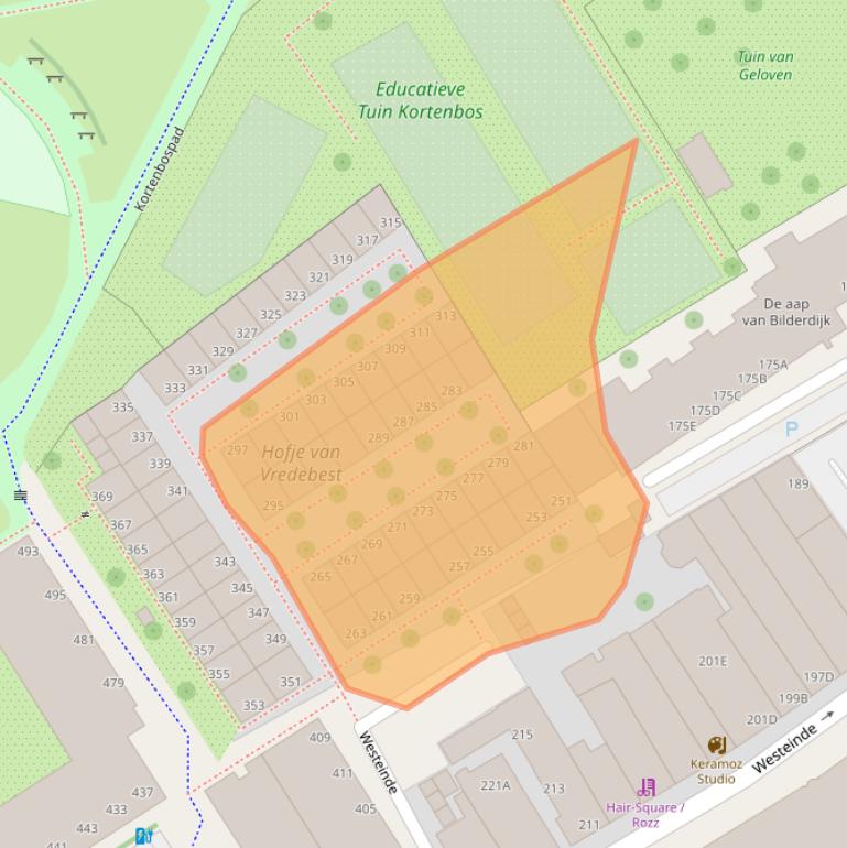 Kaart van postcodegebied 2512HA.